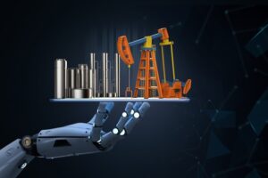 petroleum-industry-technology-concept-with-3d-rendering-robot-arm-with-crude-oil-pump-oil-refinery_493806-13502